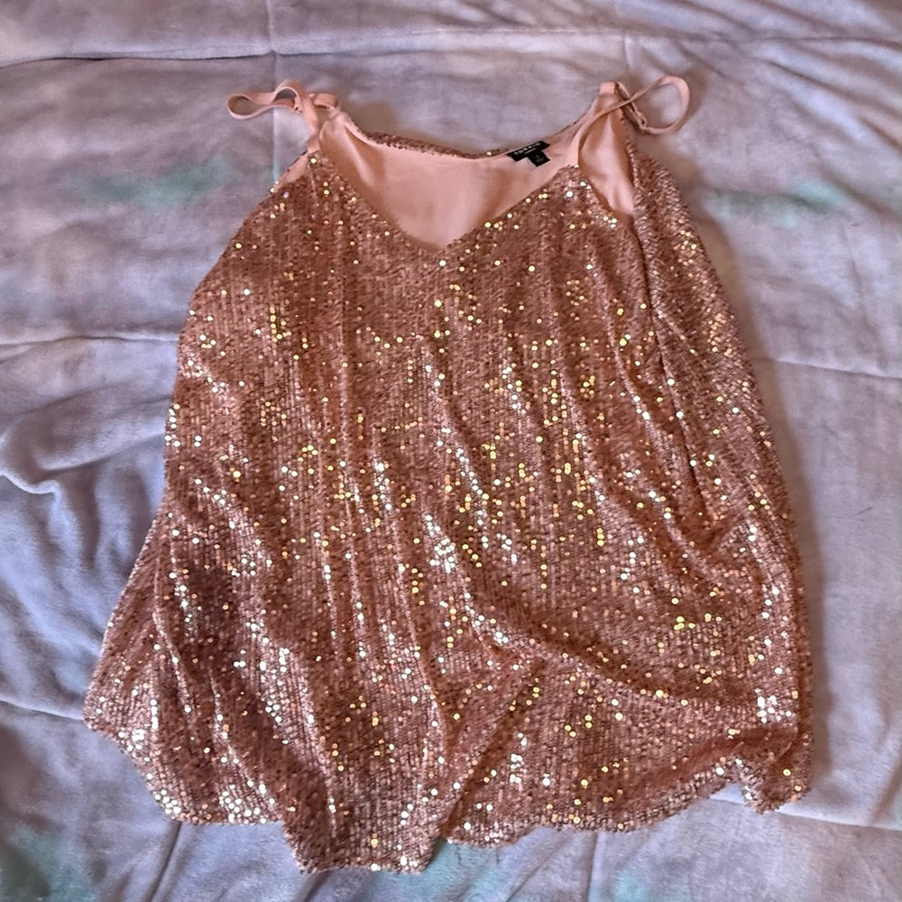 torrid Rose Gold Sequin Tank Top